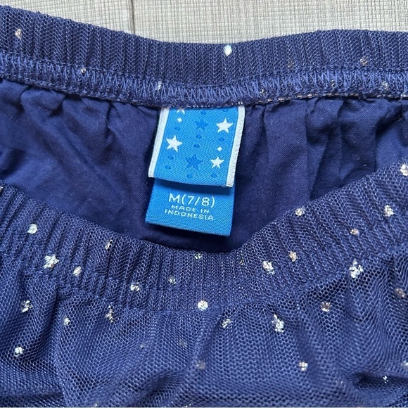 **3/$15** Girl's Navy Blue Tulle Sparkle Skirt M (7/8) - Picture 2 of 4